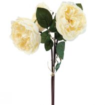 Product Artificial roses like real cream artificial flowers 48cm 3pcs