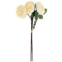 Product Artificial roses like real cream artificial flowers 48cm 3pcs