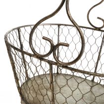 Product Wire basket antique look basket with handle metal basket 28×23×12cm