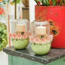 Product Plant bowl, spring decoration, metal bowl with flower decoration, Easter basket
