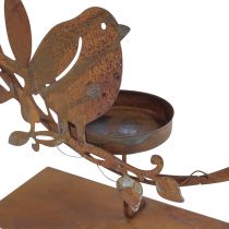 Product Bird deco flower tealight holder rust look 24×27×6cm