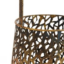 Deco lantern table decoration tealight holder gold antique 14.5cm