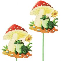 Product Decorative plugs wooden flower plugs frog decoration 6.5cm 18pcs