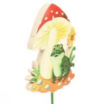 Product Decorative plugs wooden flower plugs frog decoration 6.5cm 18pcs