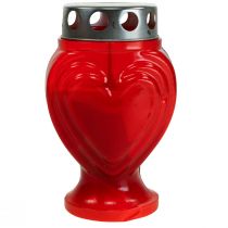 Grave candles red heart mourning light commemorative light 9×8×15cm 24h 4pcs