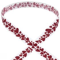 Product Gift ribbon decorative ribbon red hearts 25mm 18m