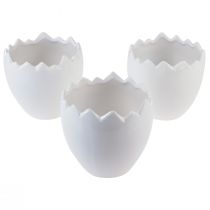 Product Flowerpot Ceramic Egg White Planter Ø11.5cm H11.5cm 3 pcs