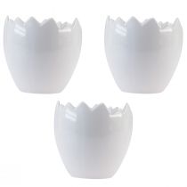 Product Flowerpot Ceramic Egg White Planter Ø11.5cm H11.5cm 3 pcs