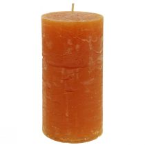 Product Pillar candles dark orange through-colored Sunset 50x100mm 4pcs
