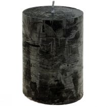 Product Black pillar candles, dyed throughout, rustic, 60x80mm, set of 4, Advent wreath, decoration