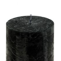 Product Black pillar candles, dyed throughout, rustic, 60x80mm, set of 4, Advent wreath, decoration