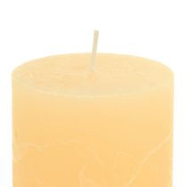 Product Candles apricot light colored pillar candles 60×100mm 4pcs