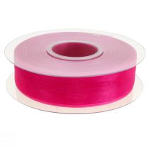 Product Organza ribbon gift ribbon pink ribbon selvedge 25mm 50m