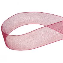 Product Organza ribbon fabric ribbon Organza Bordeaux 25mm 50m