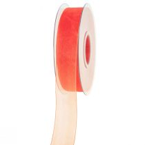 Product Organza ribbon gift ribbon orange ribbon selvedge 25mm 50m