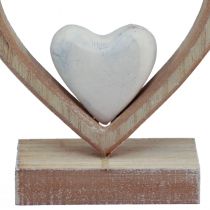 Product Decorative heart wooden decoration stand table decoration vintage H17.5cm