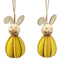 Product Easter decoration for hanging Easter bunnies wooden hanging decoration H9.5cm 8pcs