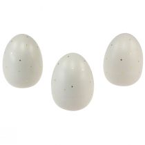 Product Ceramic Easter Eggs Decoration Grey Gold with Dots 8.5cm 3 Pcs