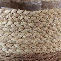Product Seagrass Basket Two-Tone with Handles - Storage &amp; Planting Basket - Natural &amp; Brown Ø25cm H24cm