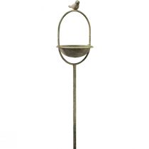 Product Decorative bird drink green antique with skewer Ø11cm H55cm