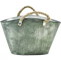 Product Flower pot with jute handles metal handbag 31×20×17cm