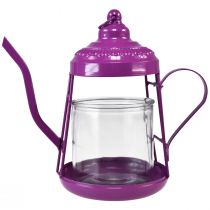 Product Tealight holder glass lantern teapot pink Ø15cm H26cm