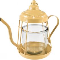 Product Tealight holder glass lantern teapot orange Ø15cm H26cm