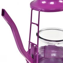 Product Tealight holder glass lantern teapot pink Ø13cm H22cm