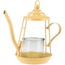 Product Tealight holder glass lantern teapot orange Ø13cm 22cm