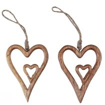 Product Wooden Heart Natural Wooden Hearts for Hanging 8×11cm 4 pcs