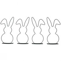 Product Decoration Rabbit Black Metal Stand Easter 30cm 4 Pcs