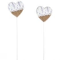 Product Flower pin heart lilac country style 7×0.5×7cm 12pcs