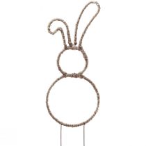 Product Easter bunny decoration decorative plug bunny metal natural H36cm 4pcs