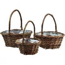 Product Basket with handle plant basket round Ø27/23/19cm set of 3