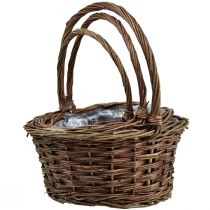Product Basket Planting Basket Set of 3 Round Willow Baskets with Handles Decorative Baskets