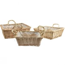 Product Plant basket rectangular willow natural 39/33/27cm set of 3
