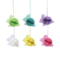 Product Honeycomb Easter bunnies sitting bunnies for hanging 7x4.5x6cm 5pcs