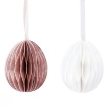 Product Easter Eggs for Hanging Honeycomb Eggs White Orange 8cm 6 Pcs