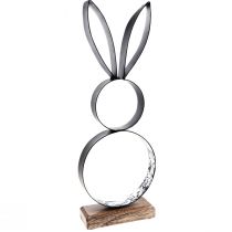 Product Easter bunny decorative metal ring with wooden base 21×55cm