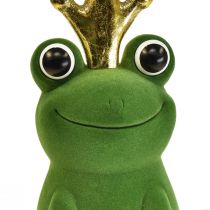 Product Decorative frog, frog prince, spring decoration, frog with gold crown green 40.5cm