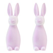 Product Decorative flocked Easter bunnies – 2nd choice – light purple 8×10×29cm 2 pieces