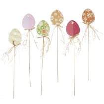 Product Easter egg decoration, flower plug Easter wood, Easter plug 31.5cm 12pcs