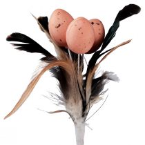 Product Artificial quail eggs decorative feathers on stick 36cm 12pcs