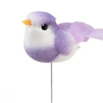 Product Feather bird on wire, decorative bird with feathers colorful 2.5cm 24pcs