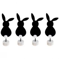 Product Stand table decoration Easter bunnies felt black 28.5cm 4pcs