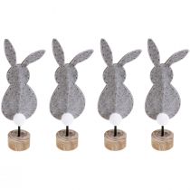 Product Stand table decoration Easter bunny decoration felt gray 28.5cm 4pcs