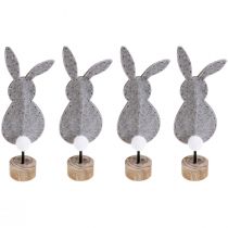 Product Stand Table Decoration Easter Bunny Decoration Felt Grey 28.5cm 4 Pcs