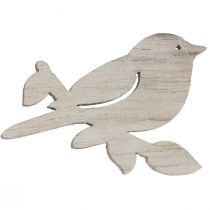 Product Scatter decoration wood spring bird decoration natural white 4cm 72pcs