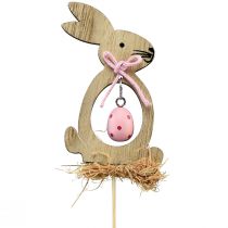 Product Flower plug wooden decorative plug rabbit with egg 5x8.5cm 12 pcs