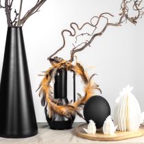 Product Feather wreath in light brown decorative wreath feathers Ø20cm 3 pcs